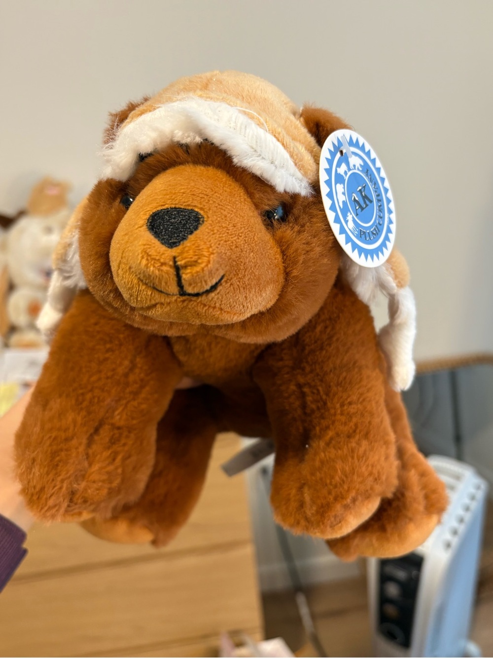 Alaska Brown Plush Bear with Cozy Hat - Soft Stuffed Animal